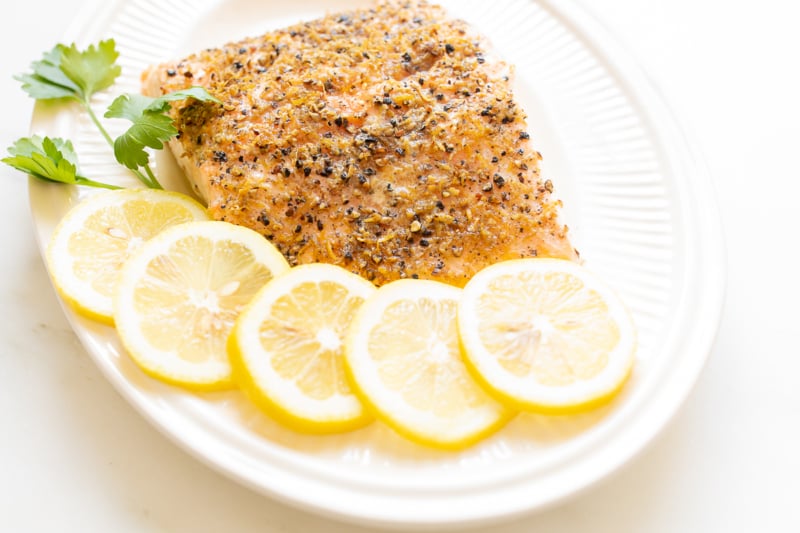 Light and Easy Lemon Pepper Salmon Recipe | Julie Blanner