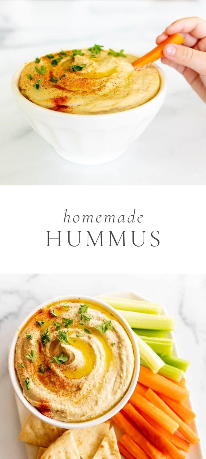 hummus with vegetables and carrots dipped