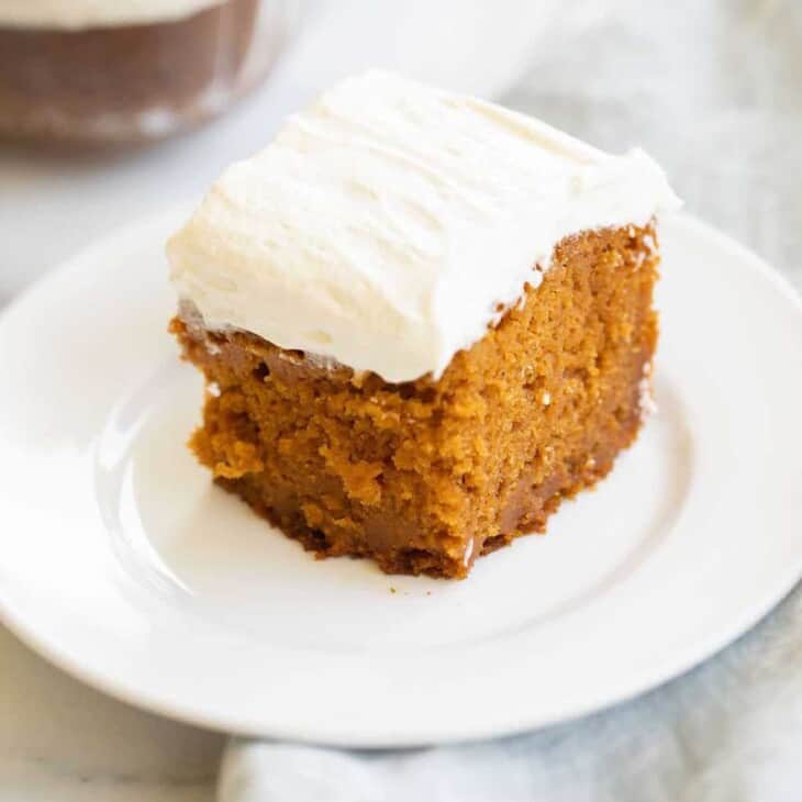 pumpkin cake on white plate