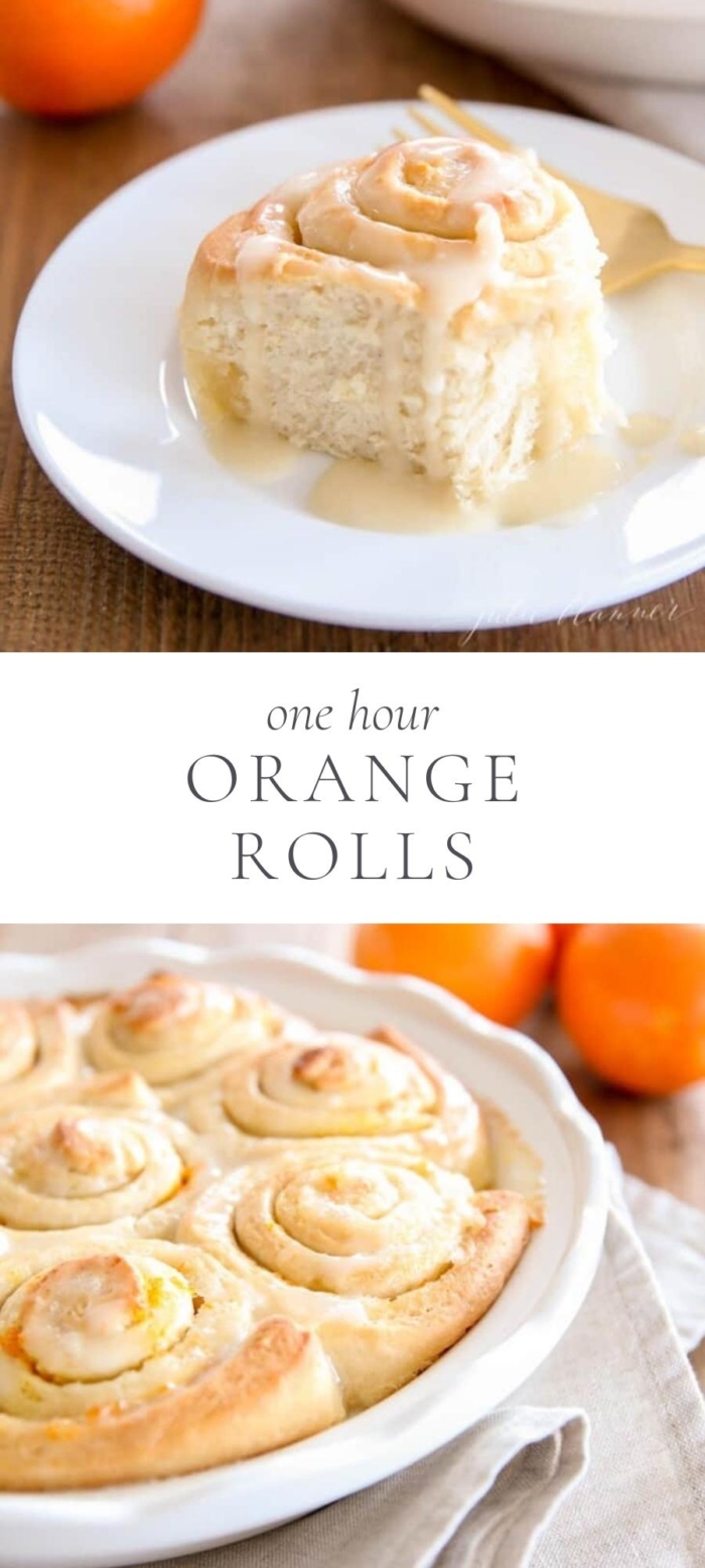 orange rolls in white plate