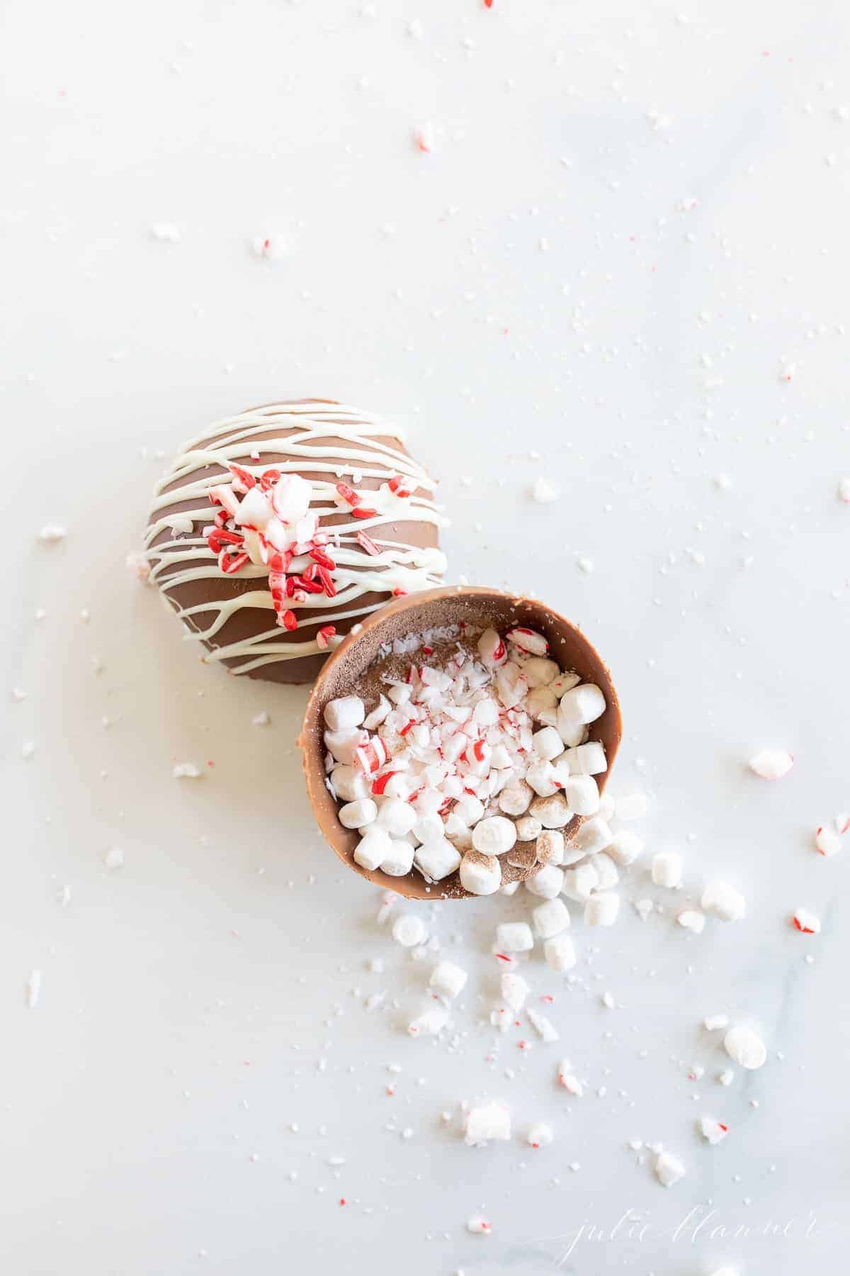 Peppermint Hot Chocolate Bombs Recipe | Julie Blanner