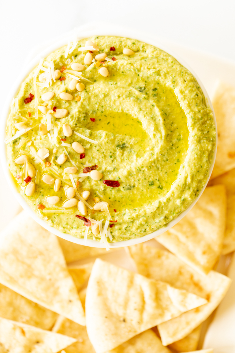 Pesto Hummus Recipe Julie Blanner