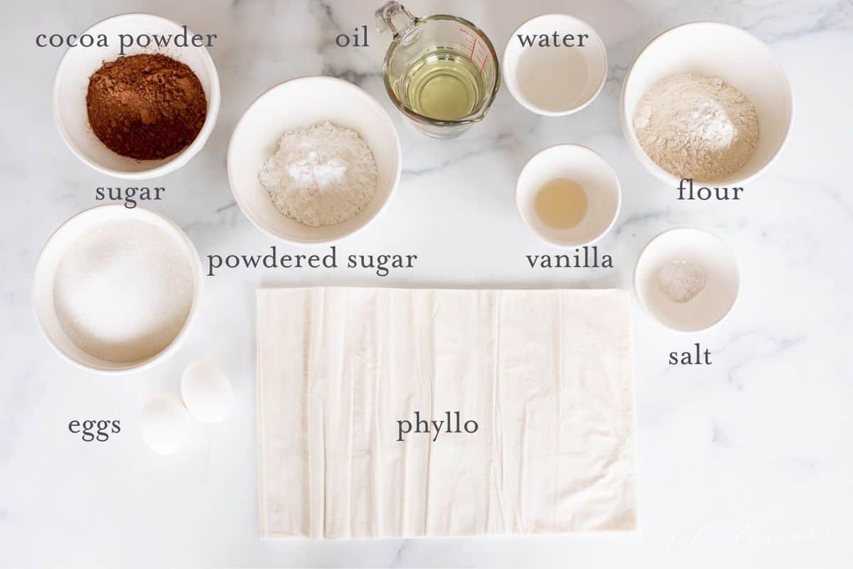 phyllo ingredients pictured with text overlay