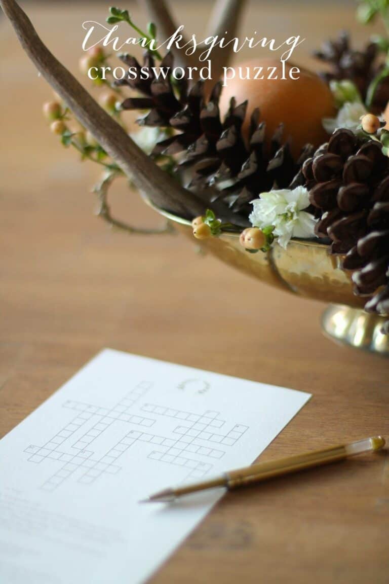 FREE Thanksgiving Crossword Printable | Julie Blanner