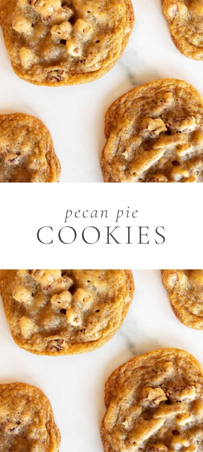 pecan pie cookies on white table