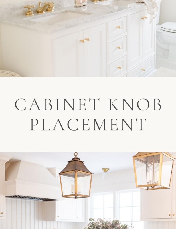 Shaker cabinet knob placement on ivory cabinets.