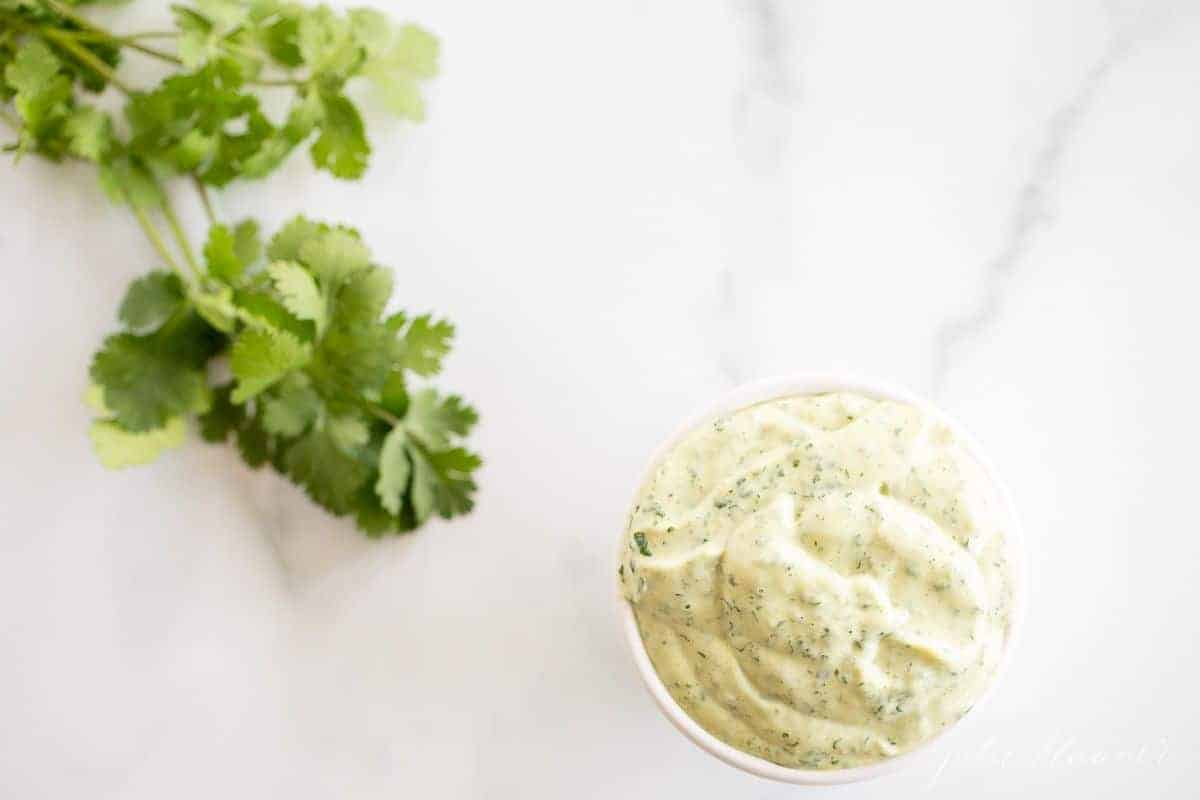 Easy Cilantro Aioli Recipe With Video | Julie Blanner