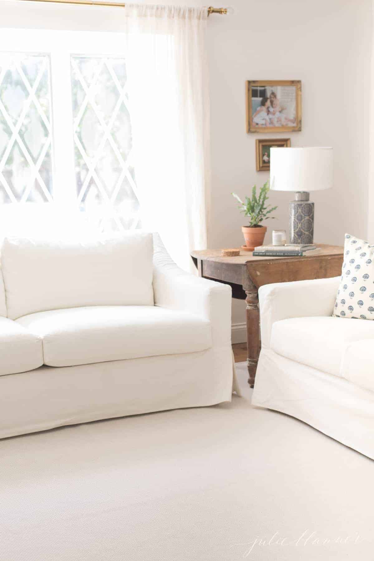 White (+ Neutral) Couch in a Room Inspiration - The Inspired Room