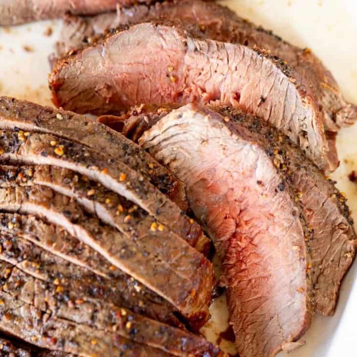 sliced steak