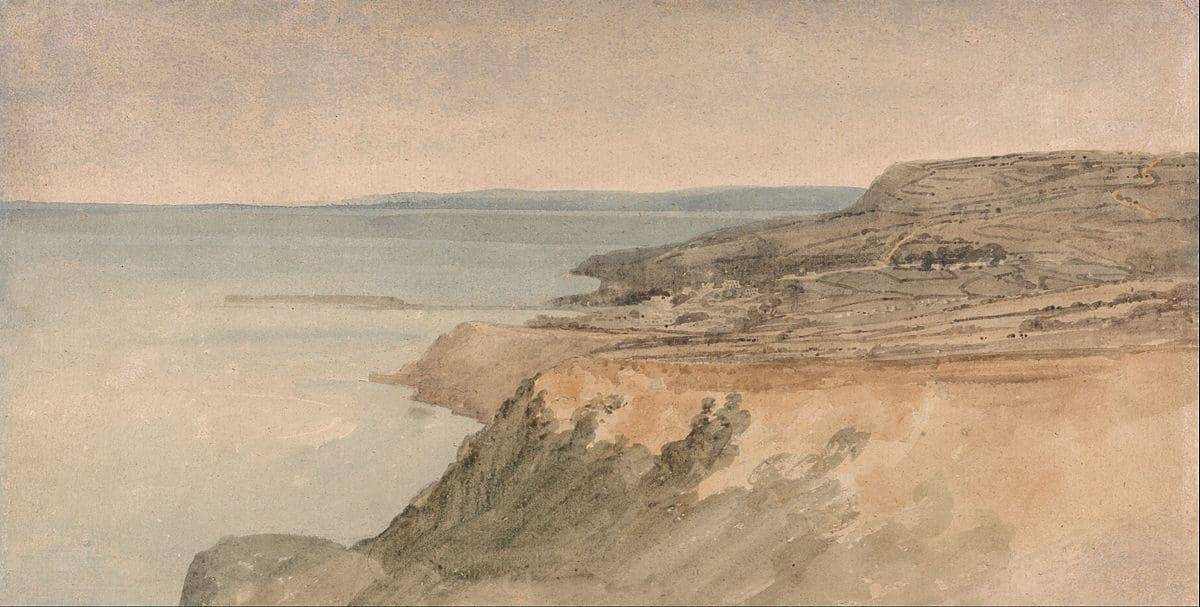 Public domain art source of Dorset cliffs by Thomas Girtin.