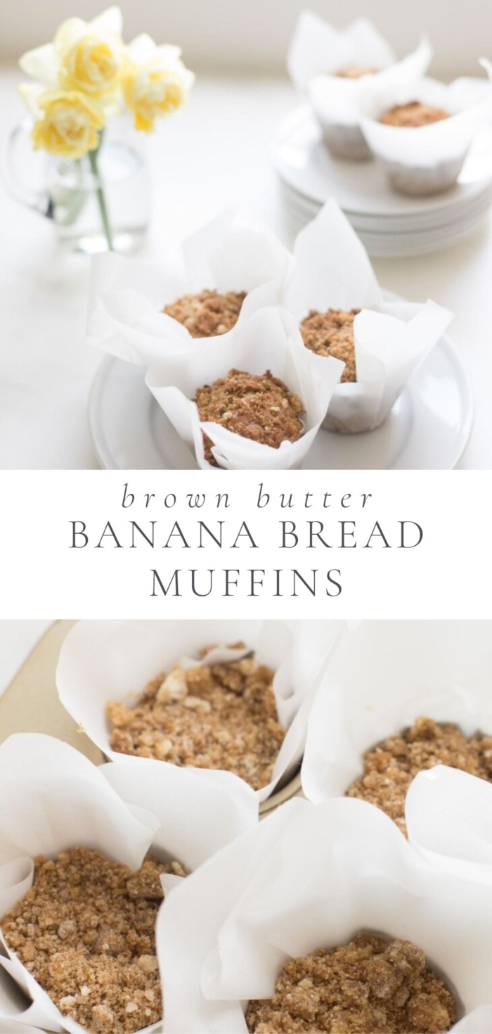 banana muffins in parchment paper
