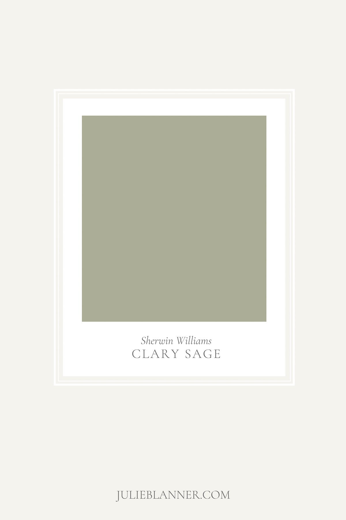 A sage green paint color swatch of Sherwin Williams Clary Sage
