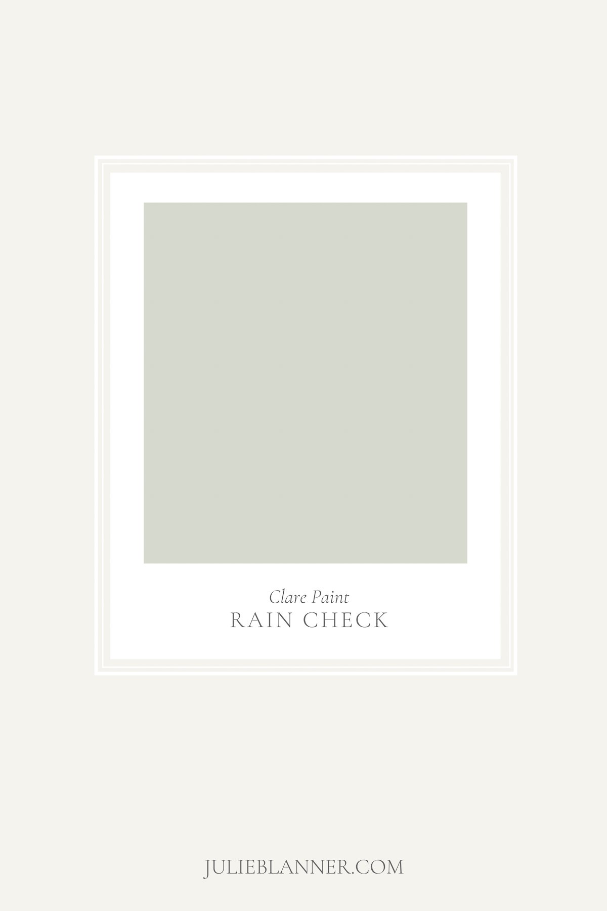 A sage green paint color swatch from Clare Paint Rain Check