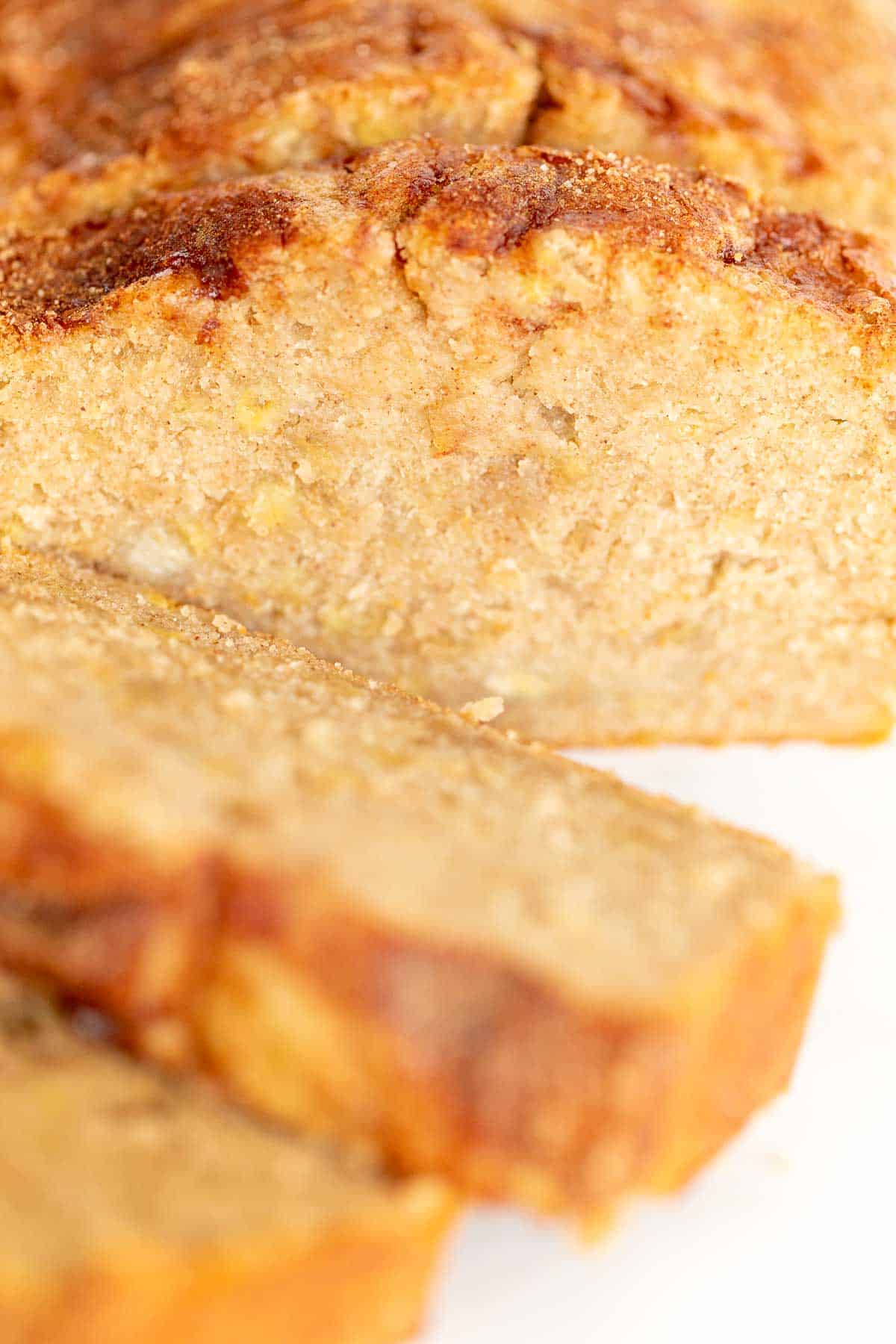 thick slices of banana bread on platter