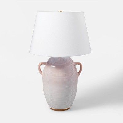 A ceramic jar lamp with a white shade from studio mcgee target