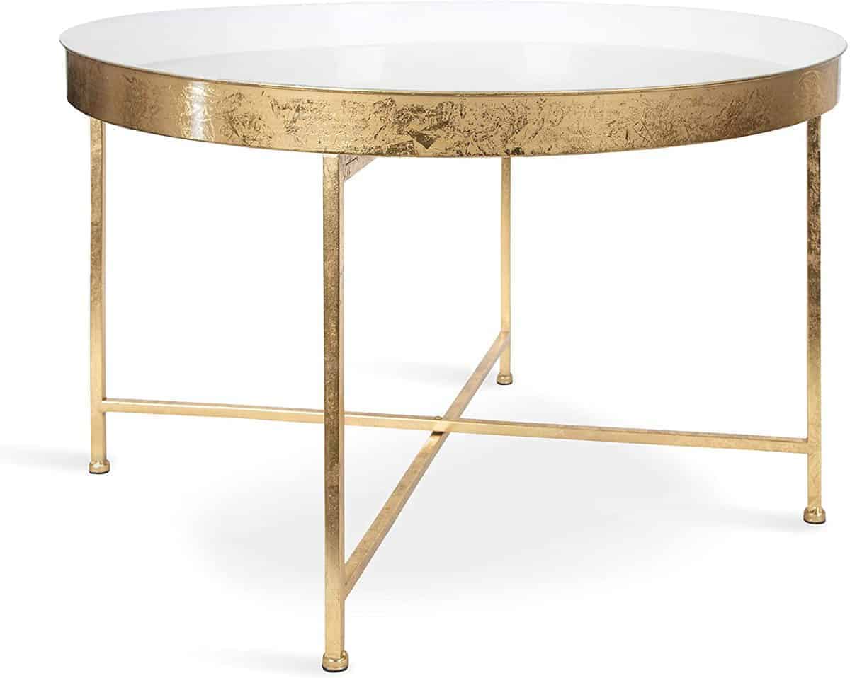 white and gold coffee table