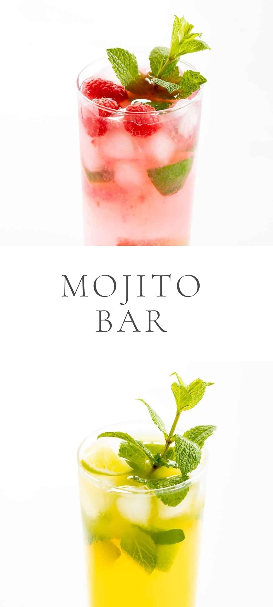 mango and strawberry mojitos with int in glass