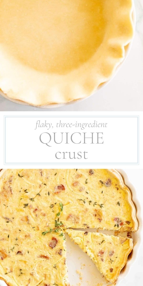 Top photo in post is an unbaked quiche crust shell in a pie pan. Bottom photo is a baked quiche.
