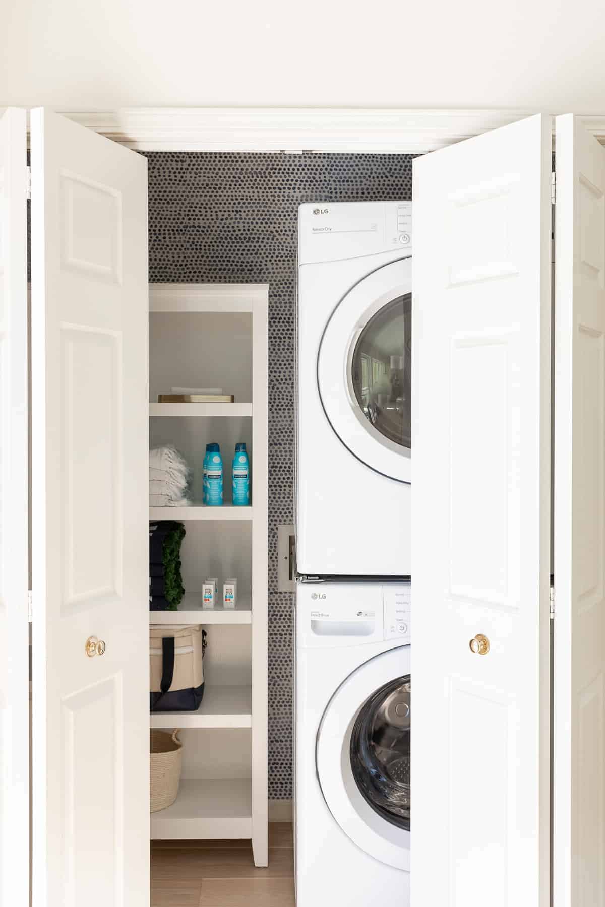 stackable washer and dryer in closet