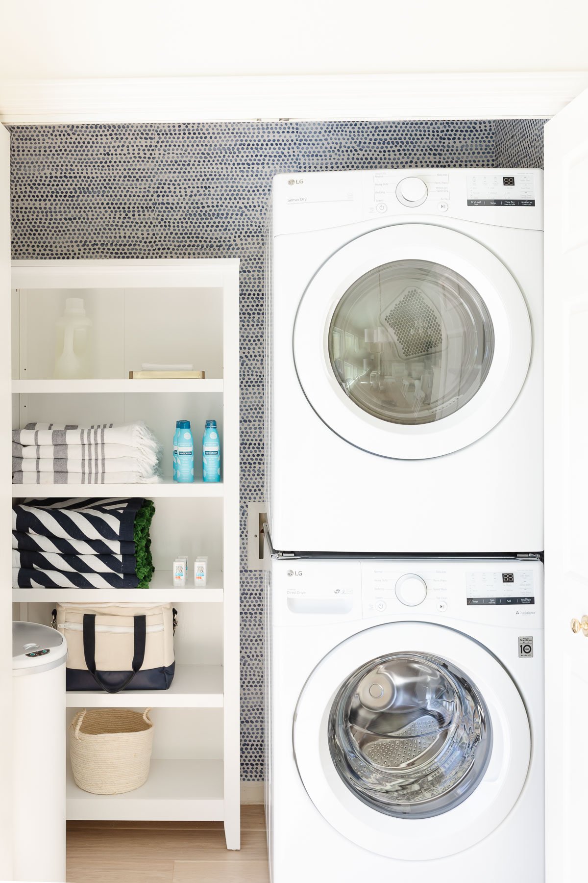 stackable washer and dryer in closet