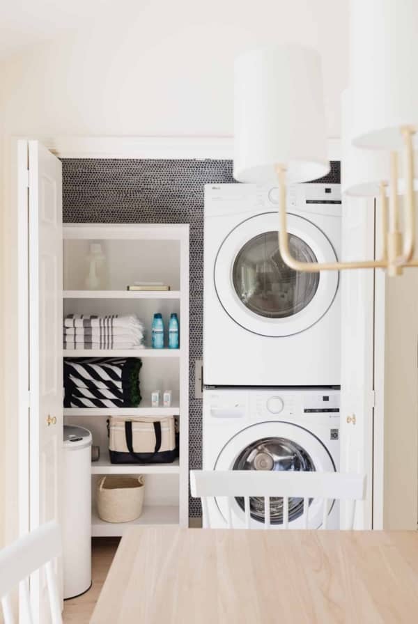 laundry closet in kitchen