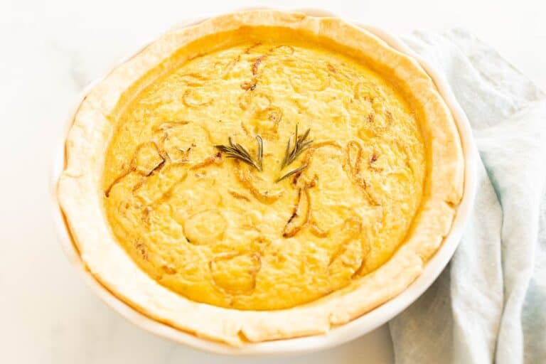 The Tastiest Cheese and Onion Quiche | Julie Blanner