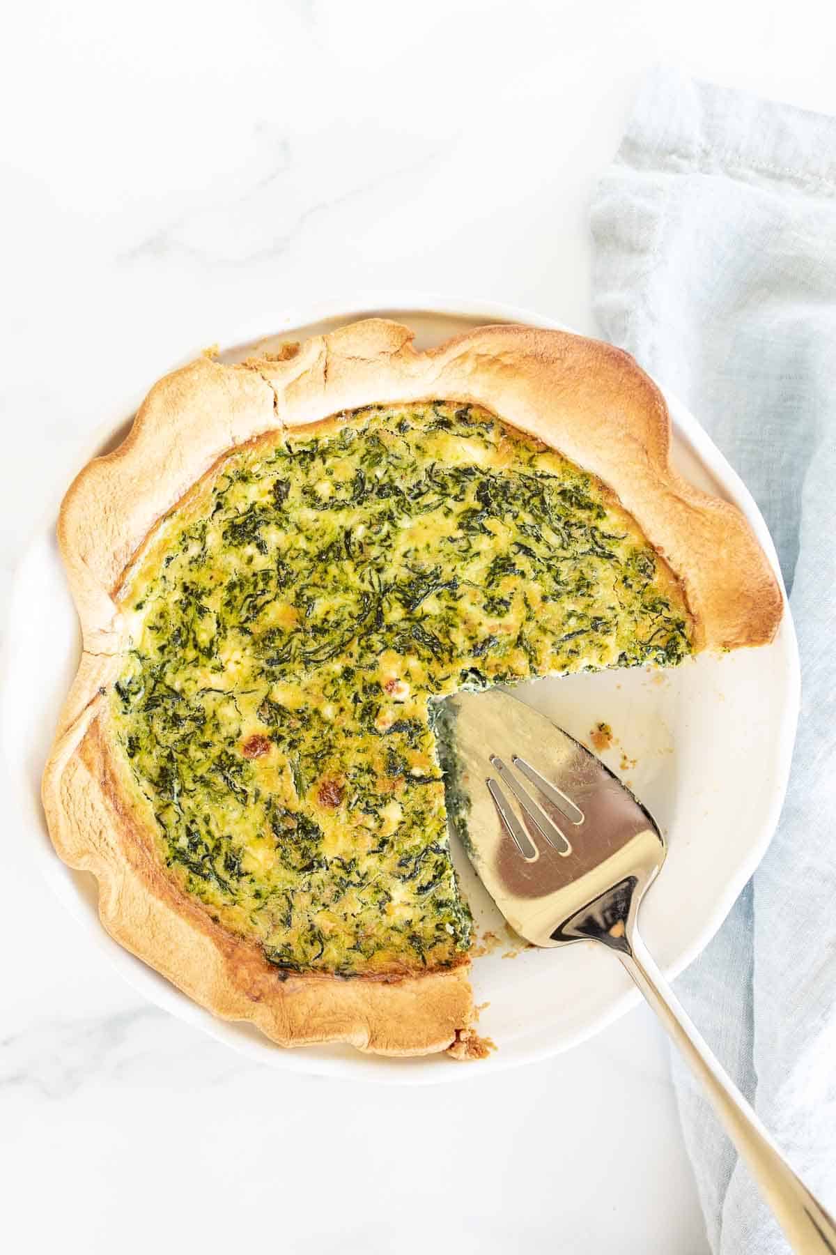 Easy Spinach and Feta Quiche Recipe | Julie Blanner