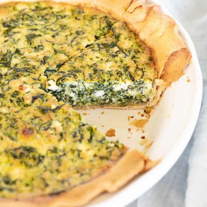 Easy Spinach and Feta Quiche Recipe | Julie Blanner