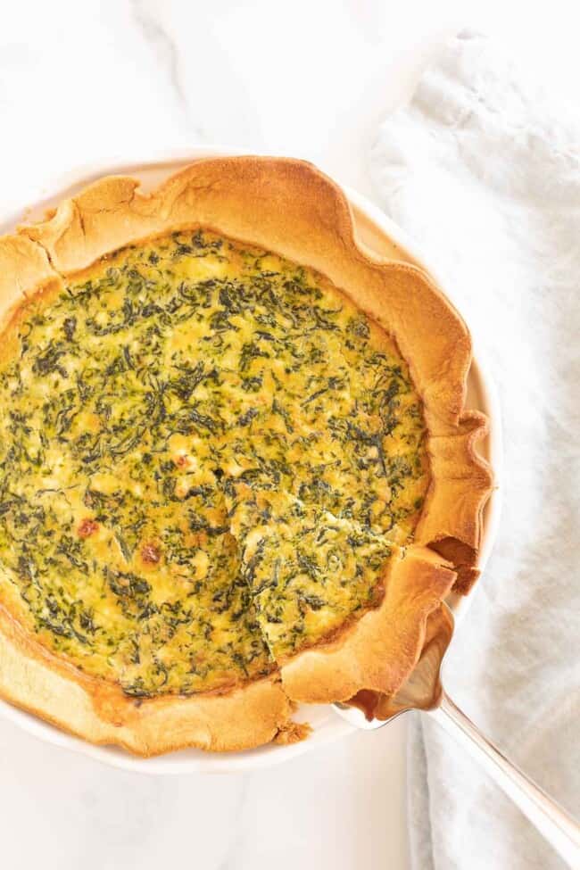 Easy Spinach And Feta Quiche Recipe | Julie Blanner