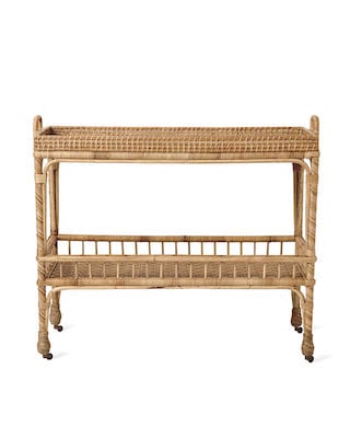 rattan bar cart