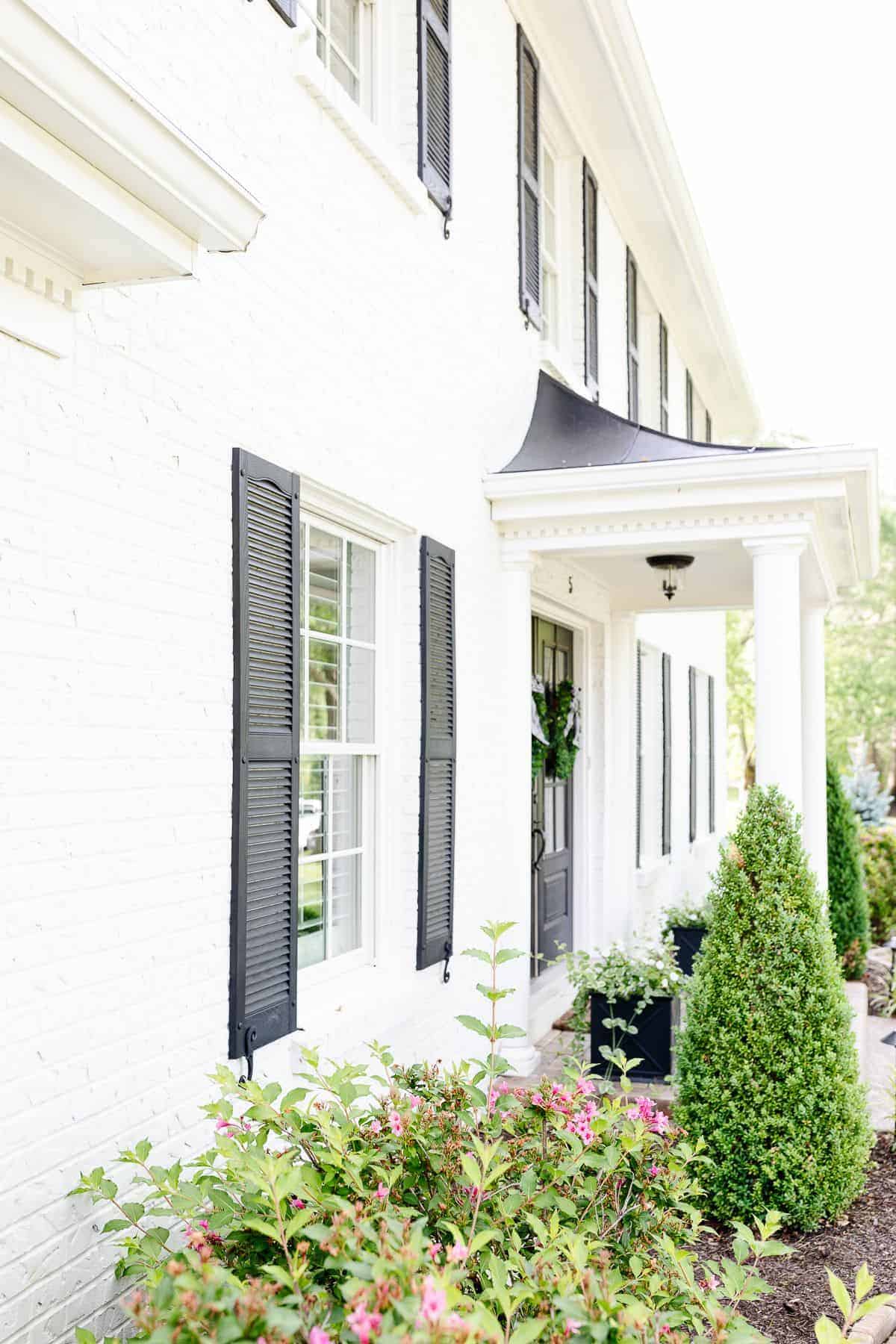 traditional white painted brick