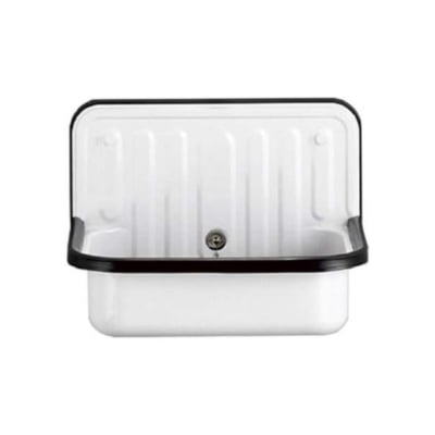 a black and white wall mount farmhouse sink