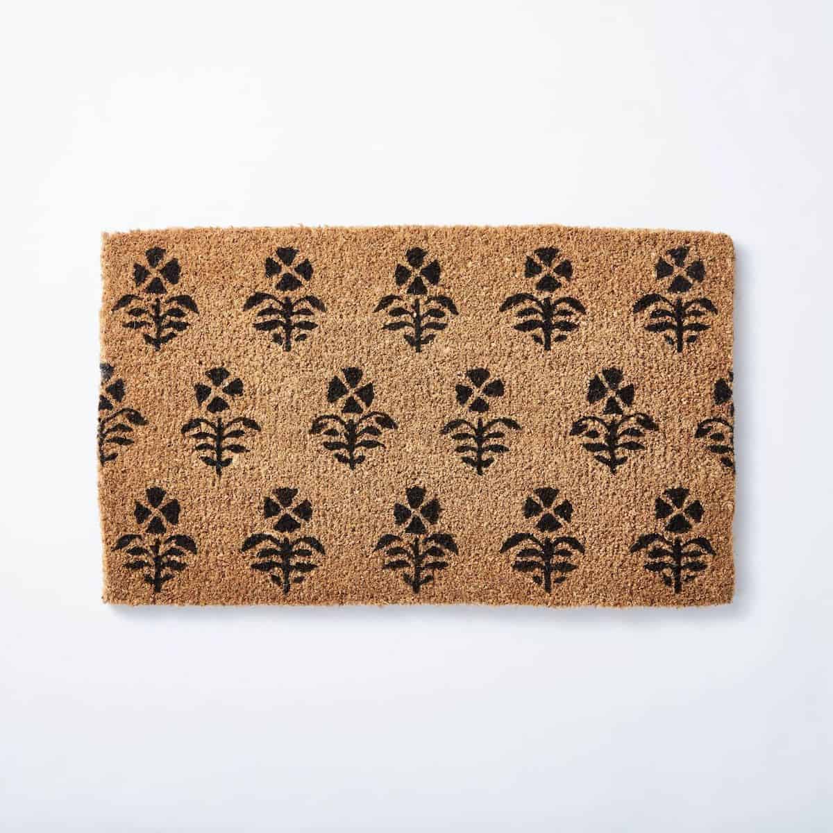 block print door mat