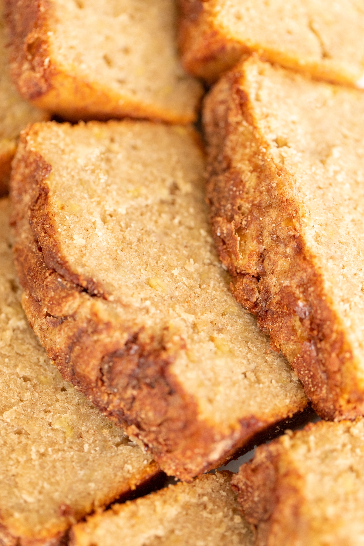 sliced banana bread in a guide for how to store banana bread.