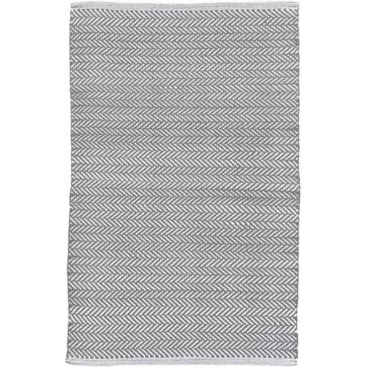 gray herringbone rug