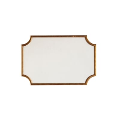 A gold scalloped pin board from Pottery Barn Teen