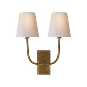brass traditional double sconce