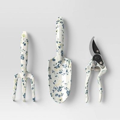 Garden gifts for mom, a set of blue floral garden tools