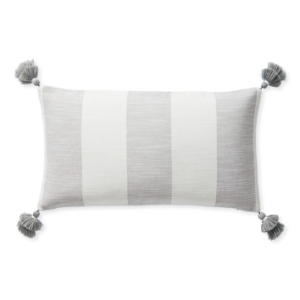 gray and white stripe pillow