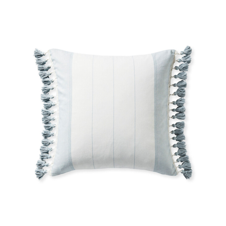 coastal stripe tassel pillow cover