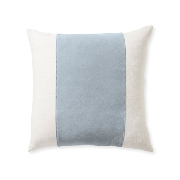 pillow with thick blue stripe