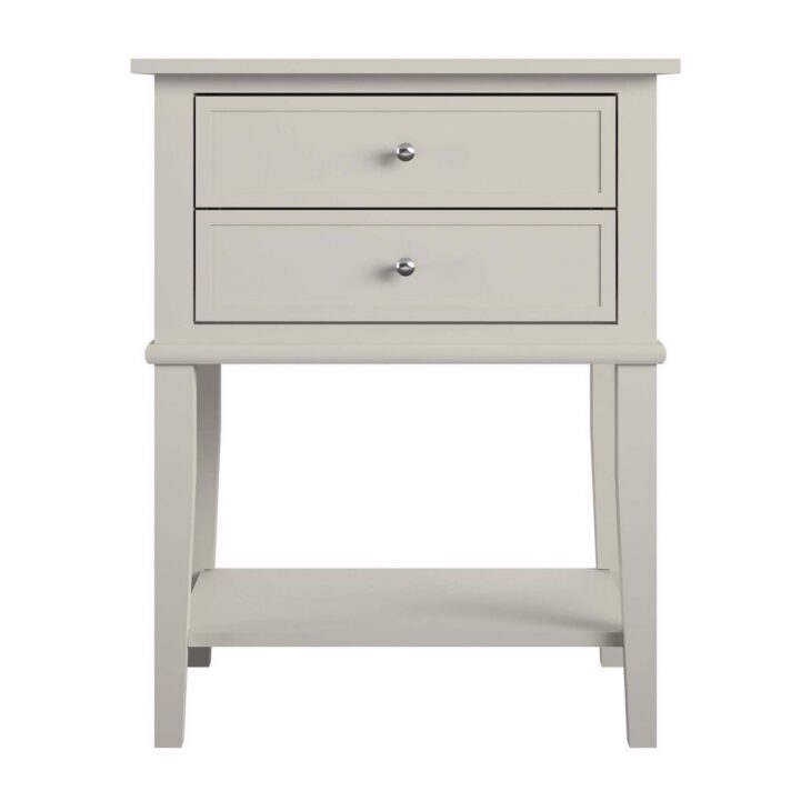 gray 2 drawer side table