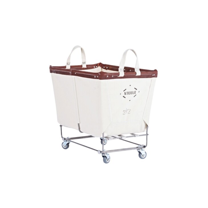 laundry cart with brown trim