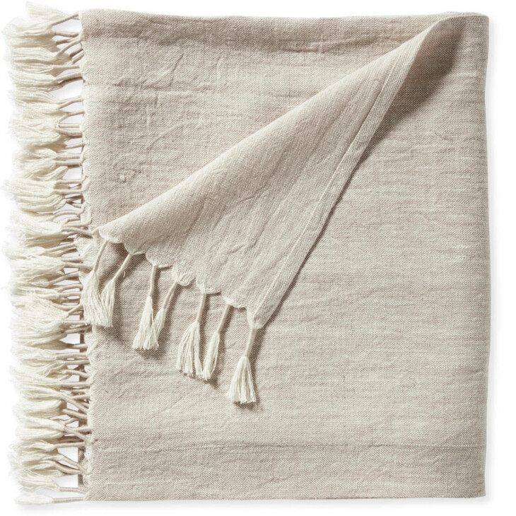 oatmeal linen throw