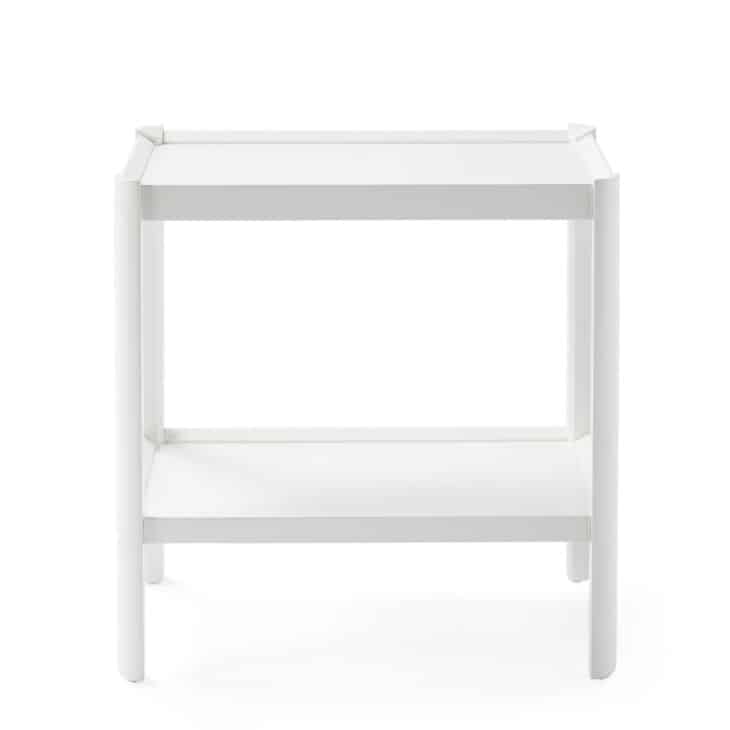 white side table with shelf