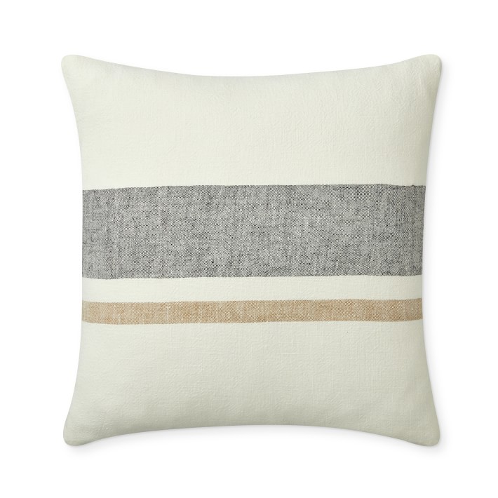 gray stripe pillow