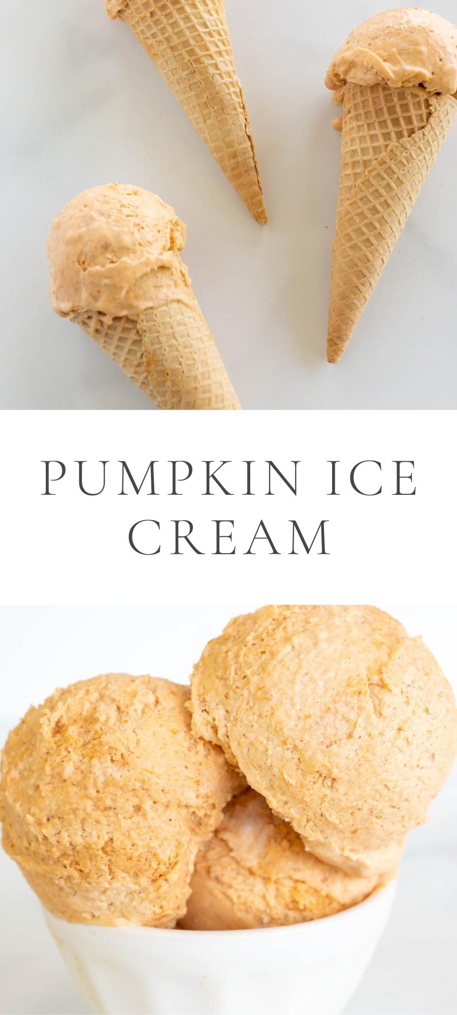 pumpkin ice cream in white bowl