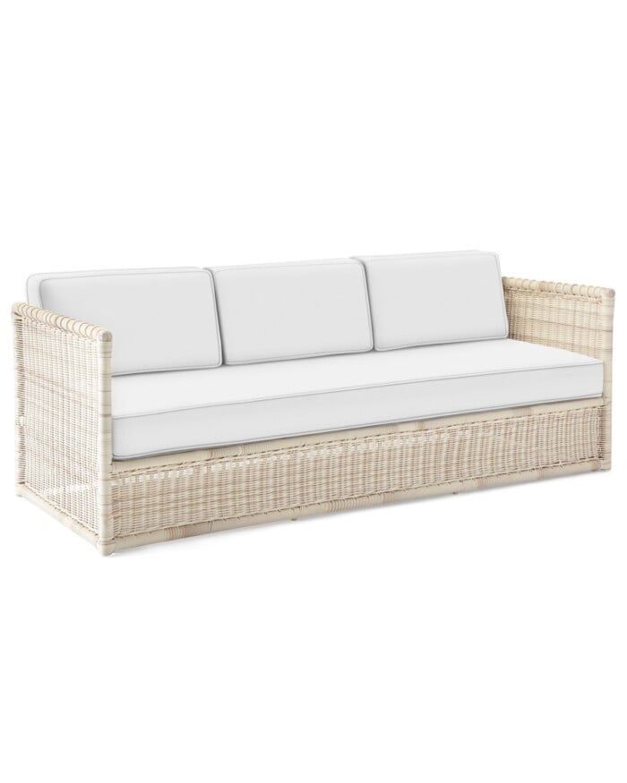 whitewashed wicker sofa