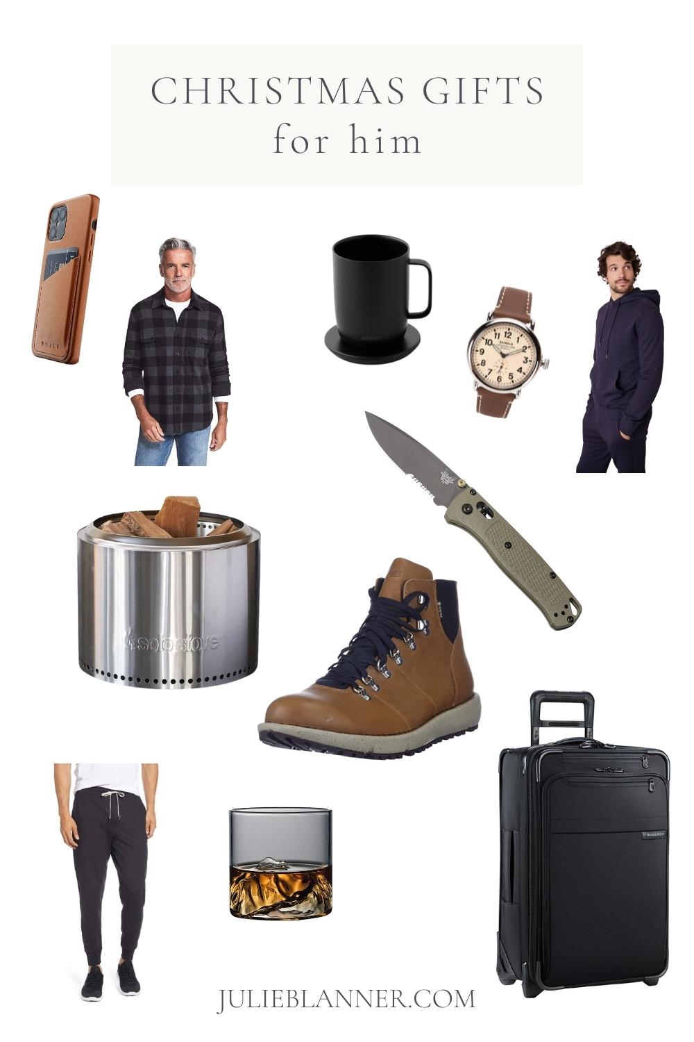 collage of mens christmas gift ideas