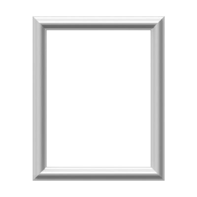 A white rectangle of picture frame moulding against a white background.